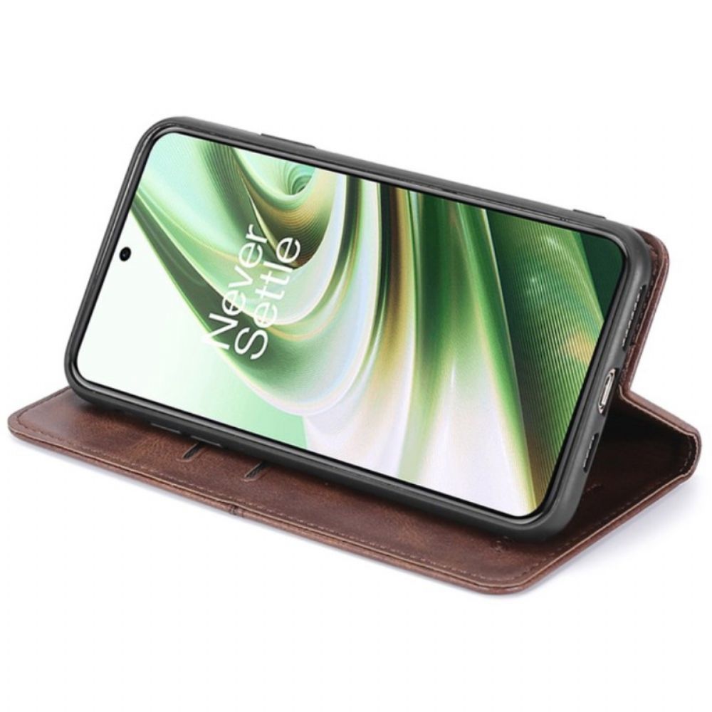 Folio-hoesje voor OnePlus 10T 5G Stiksel Van Kunstleer