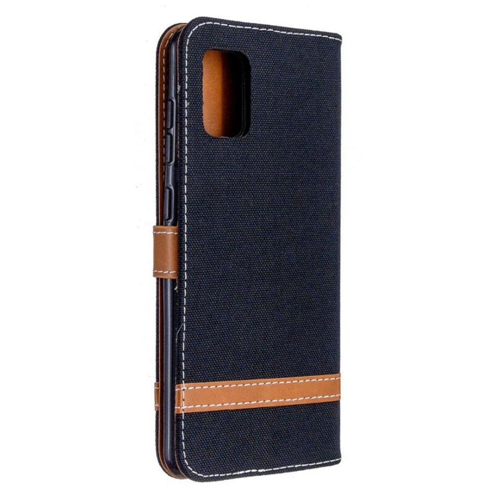 Folio-hoesje voor Samsung Galaxy A31 Met Ketting Stof En Lederlook Band