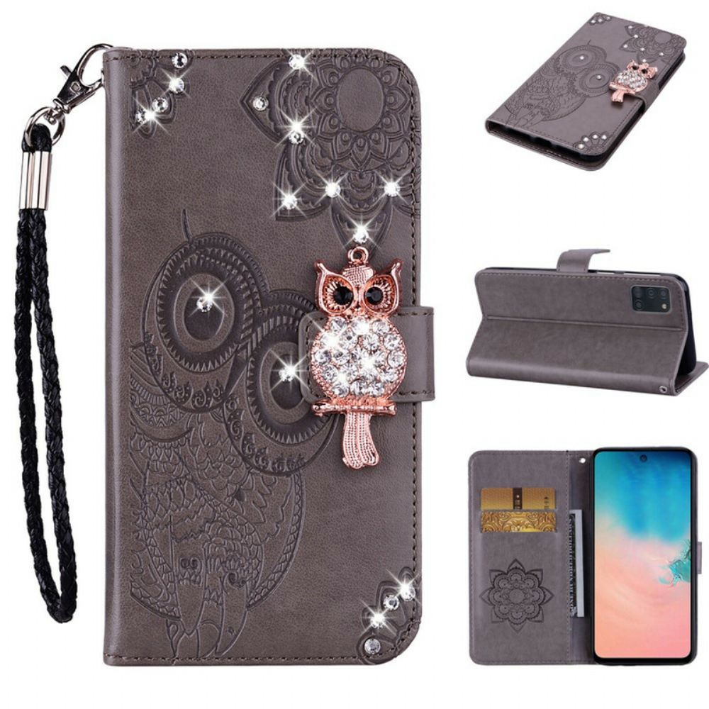 Folio-hoesje voor Samsung Galaxy A31 Uil Mandala En Charm
