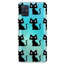 Hoesje voor Samsung Galaxy A31 Meerdere Zwarte Katten