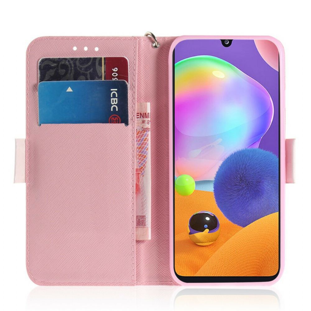 Leren Hoesje voor Samsung Galaxy A31 Met Ketting Bandpomp