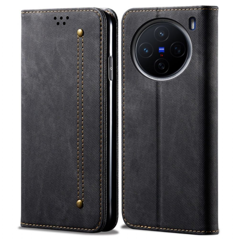 Folio-hoesje Vivo X200 Denimstof Bescherming Hoesje