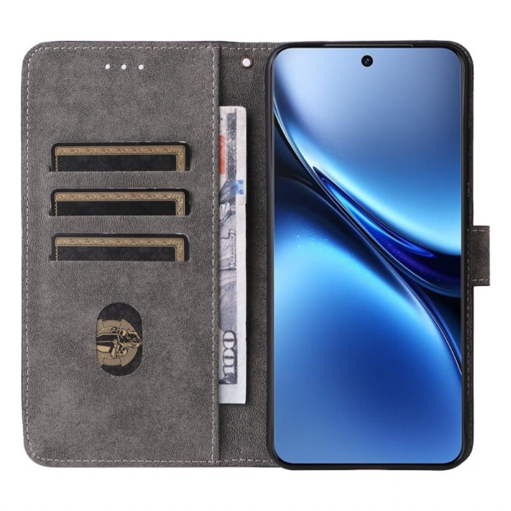 Folio-hoesje Vivo X200 Telefoonhoesje Suède-effect Met Bandje