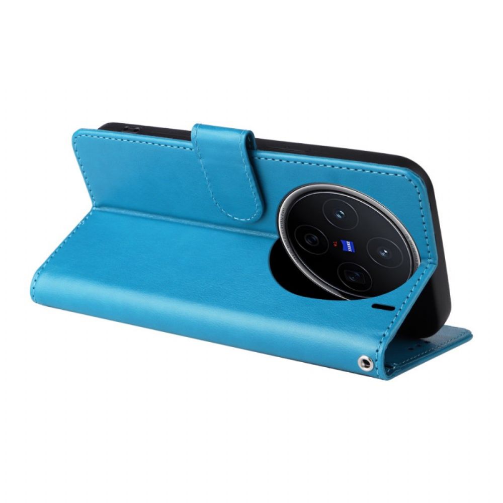 Leren Hoesje Vivo X200 Bloemen- En Vlinderpatroon