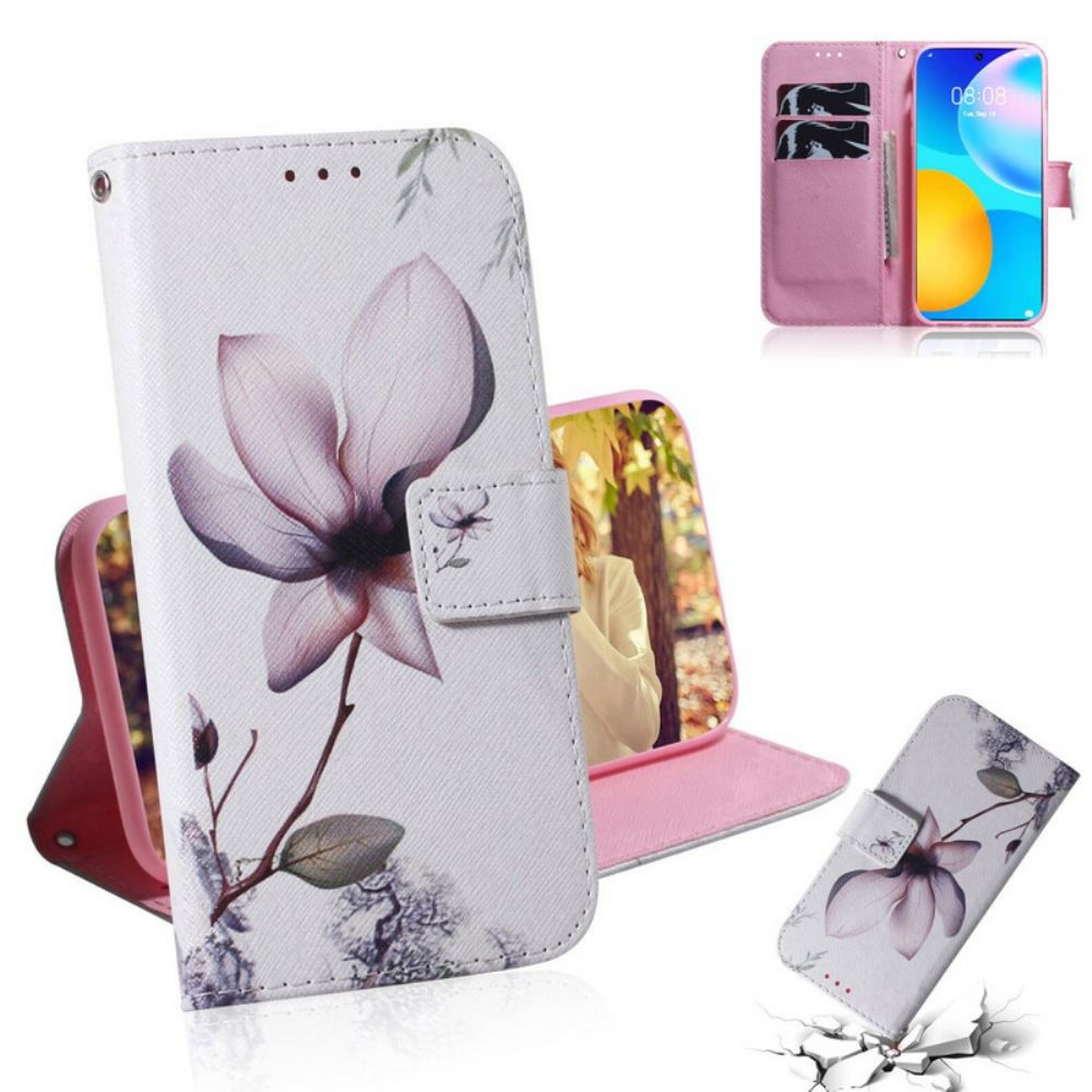 Folio-hoesje voor Huawei P Smart 2021 Een Roze Bloem