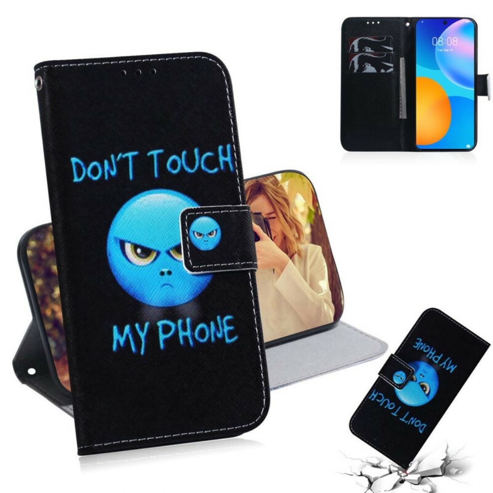Folio-hoesje voor Huawei P Smart 2021 Emoji-telefoon