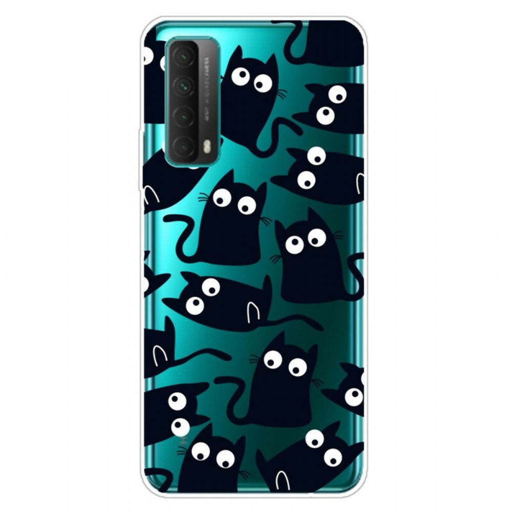 Hoesje voor Huawei P Smart 2021 Meerdere Zwarte Katten