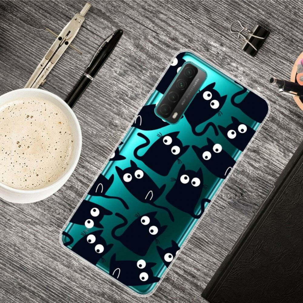 Hoesje voor Huawei P Smart 2021 Meerdere Zwarte Katten