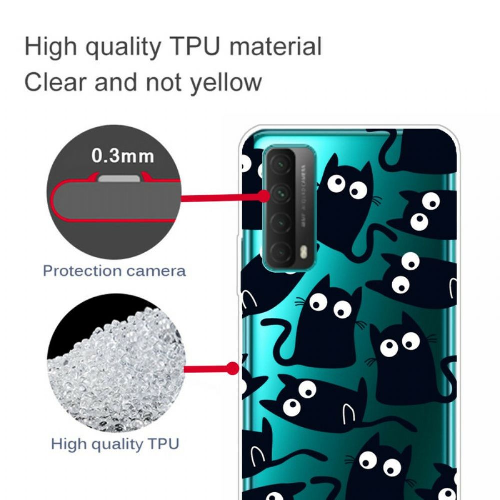 Hoesje voor Huawei P Smart 2021 Meerdere Zwarte Katten