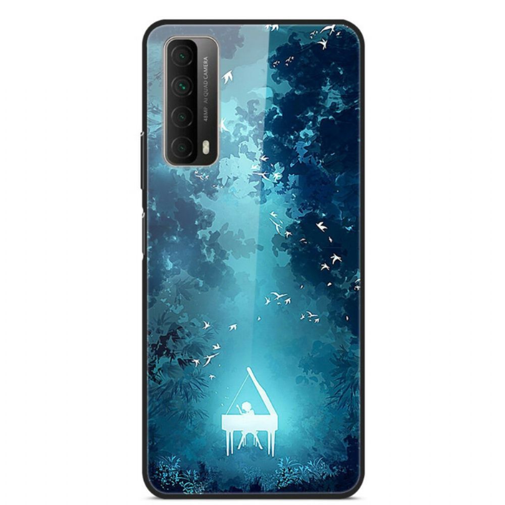 Hoesje voor Huawei P Smart 2021 Piano Van Gehard Glas In De Nacht