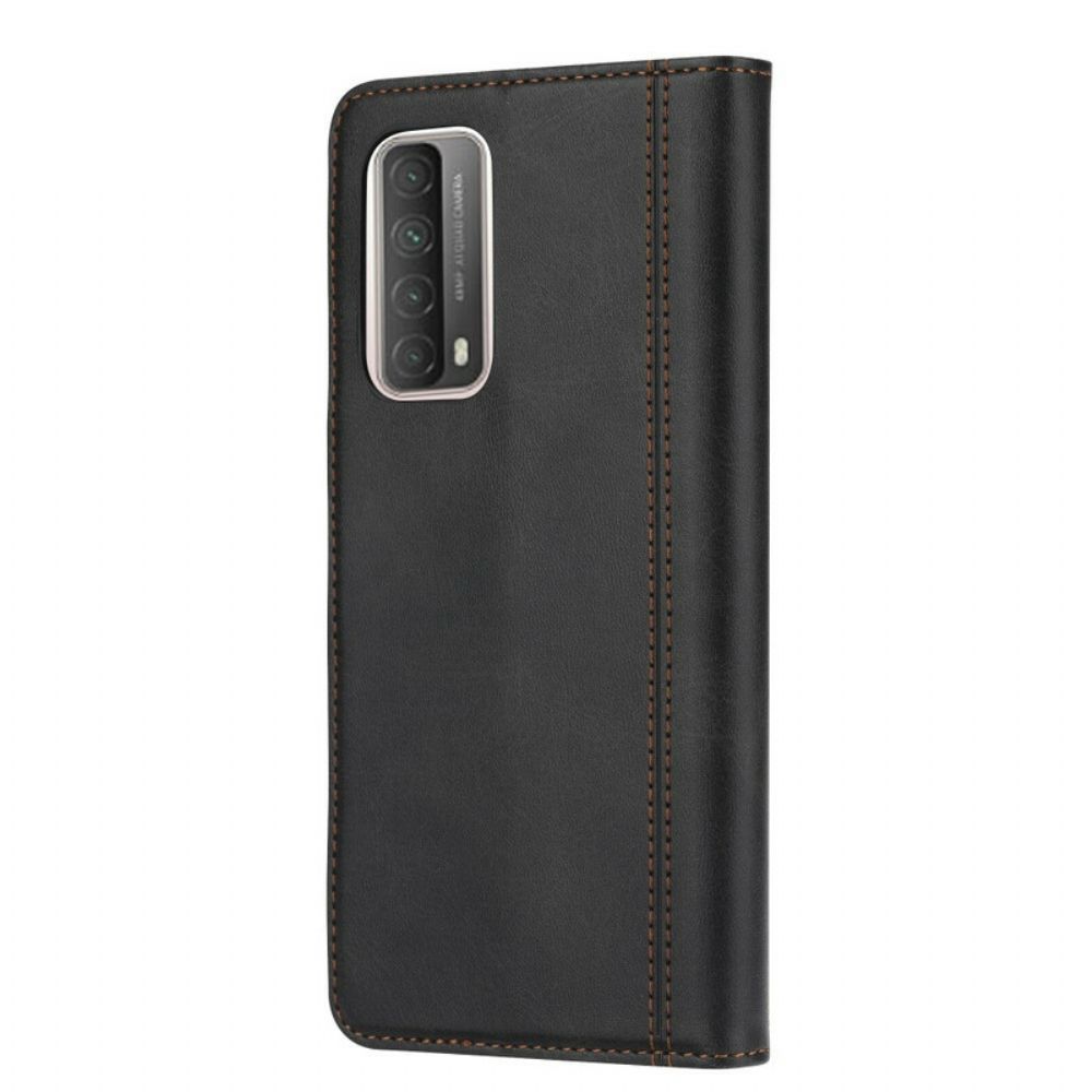Leren Hoesje voor Huawei P Smart 2021 Voorste Kaarthouder Met Riem