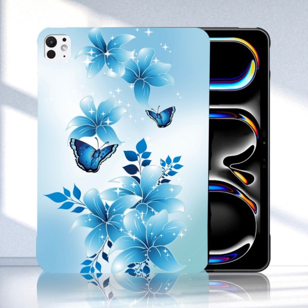 Cover Hoesje iPad Pro 13 (2025) Telefoonhoesje Blauwe Vlinders