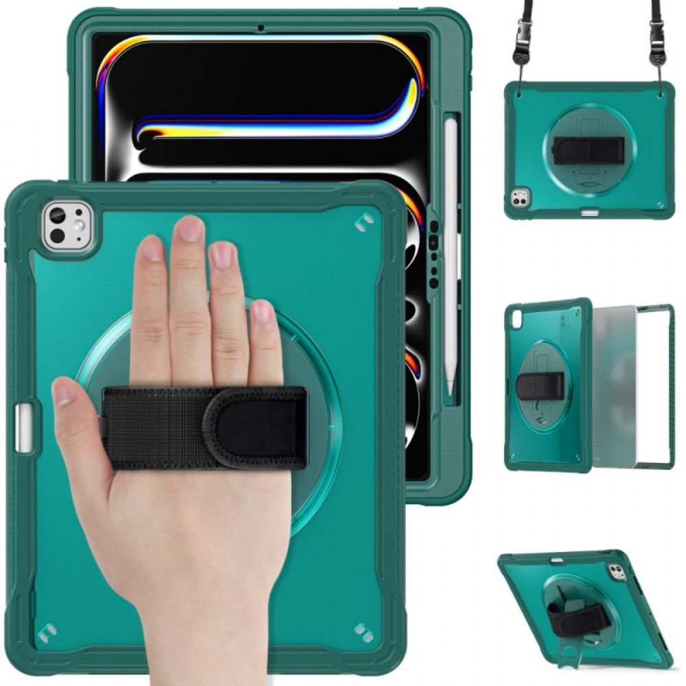 Cover Hoesje iPad Pro 13 (2025) Telefoonhoesje Handriem Standaard En Schouderriem