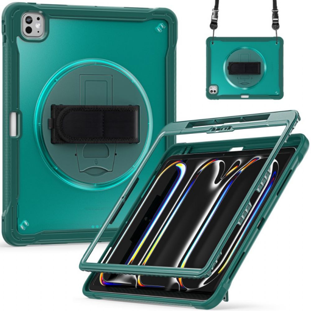 Cover Hoesje iPad Pro 13 (2025) Telefoonhoesje Handriem Standaard En Schouderriem