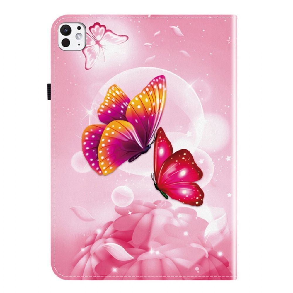 Cover iPad Pro 13 (2025) Roze Vlinders