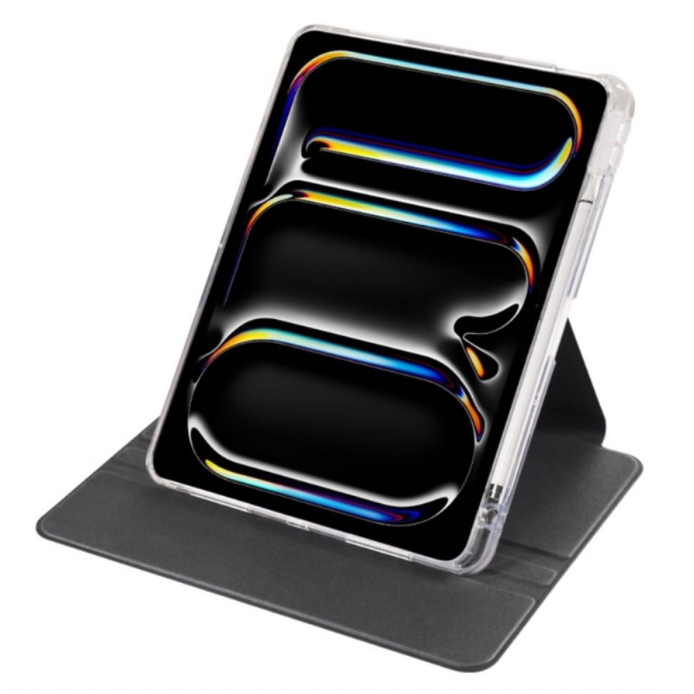 Cover Voor iPad Pro 13 (2025) Draaibare Standaard En Afneembare Transparante Achterkant