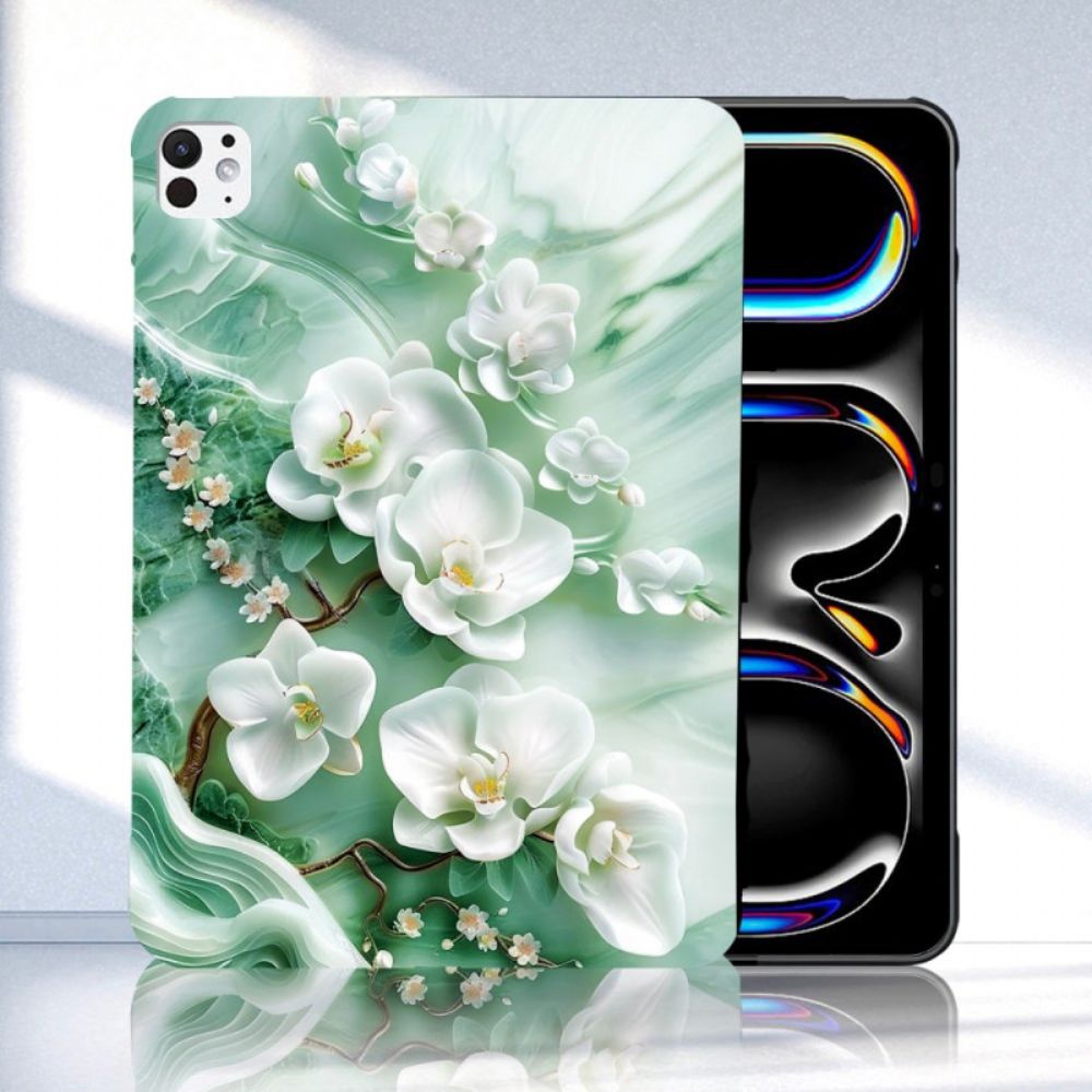 Hoesje iPad Pro 13 (2025) Jadebloemen