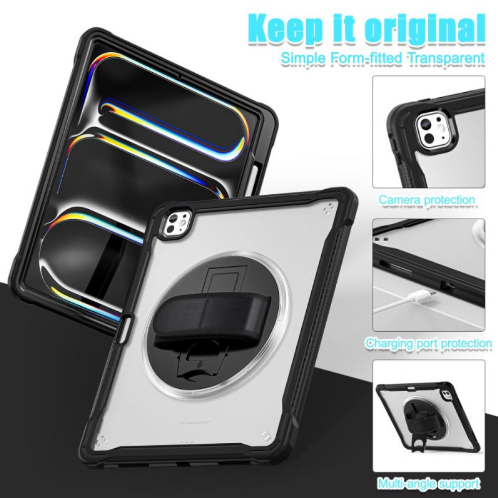 Hoesje iPad Pro 13 (2025) Standaard En Draaibare Handriem Bescherming Hoesje