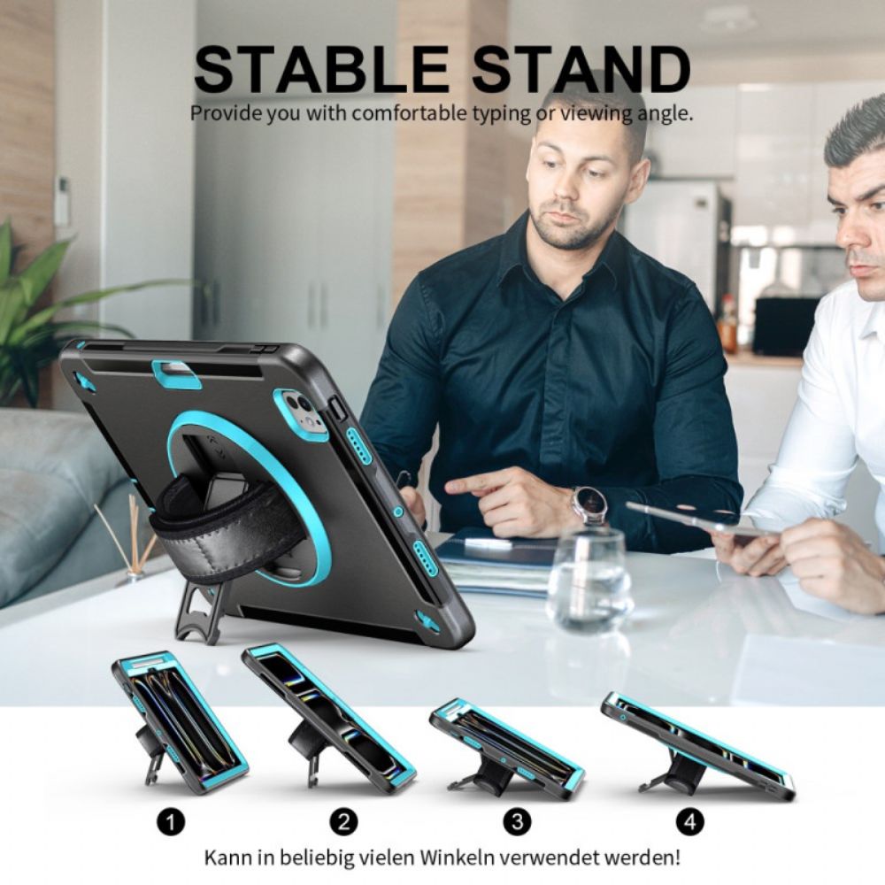 Hoesje iPad Pro 13 (2025) Stevige Ringhouder En Schouderriem