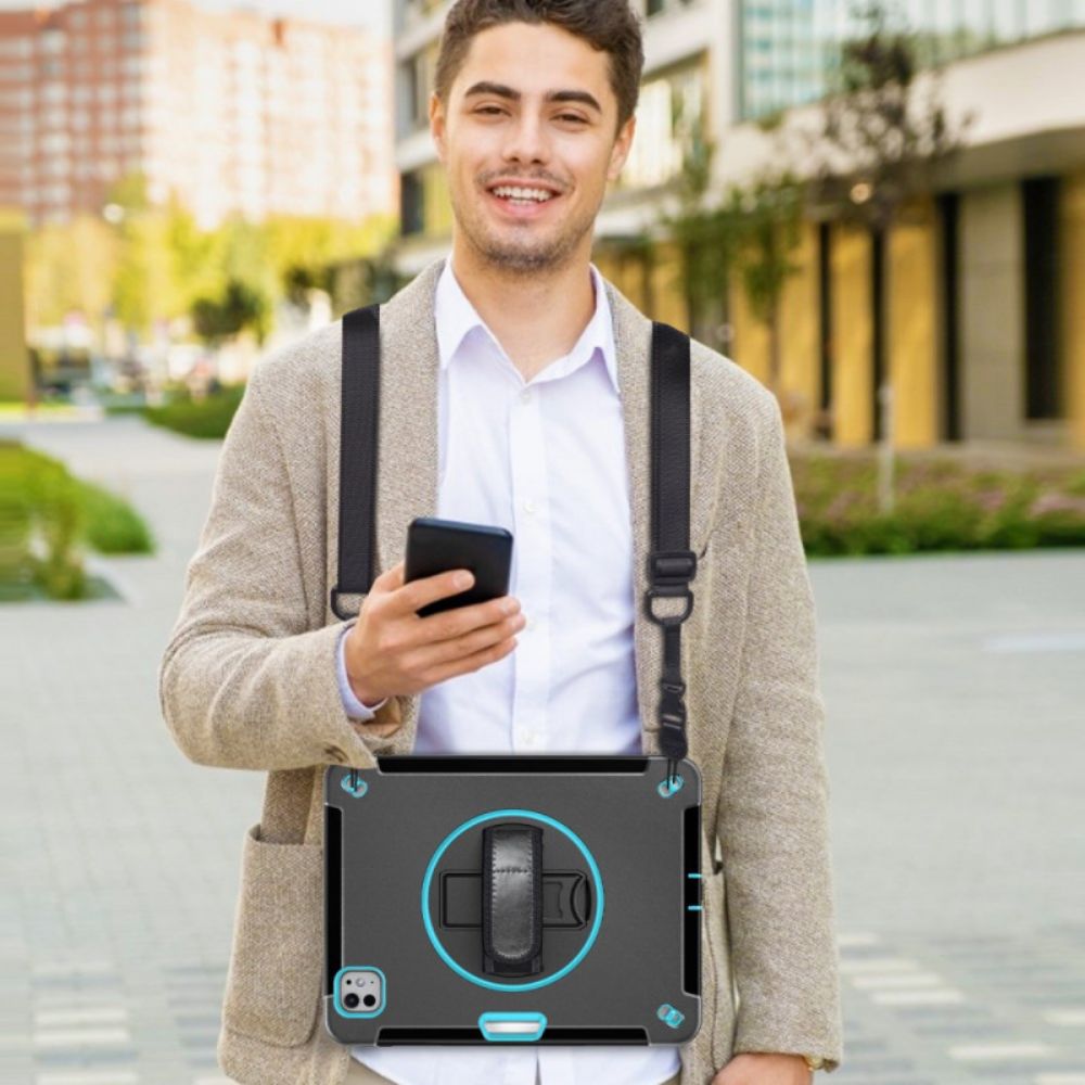 Hoesje iPad Pro 13 (2025) Stevige Ringhouder En Schouderriem