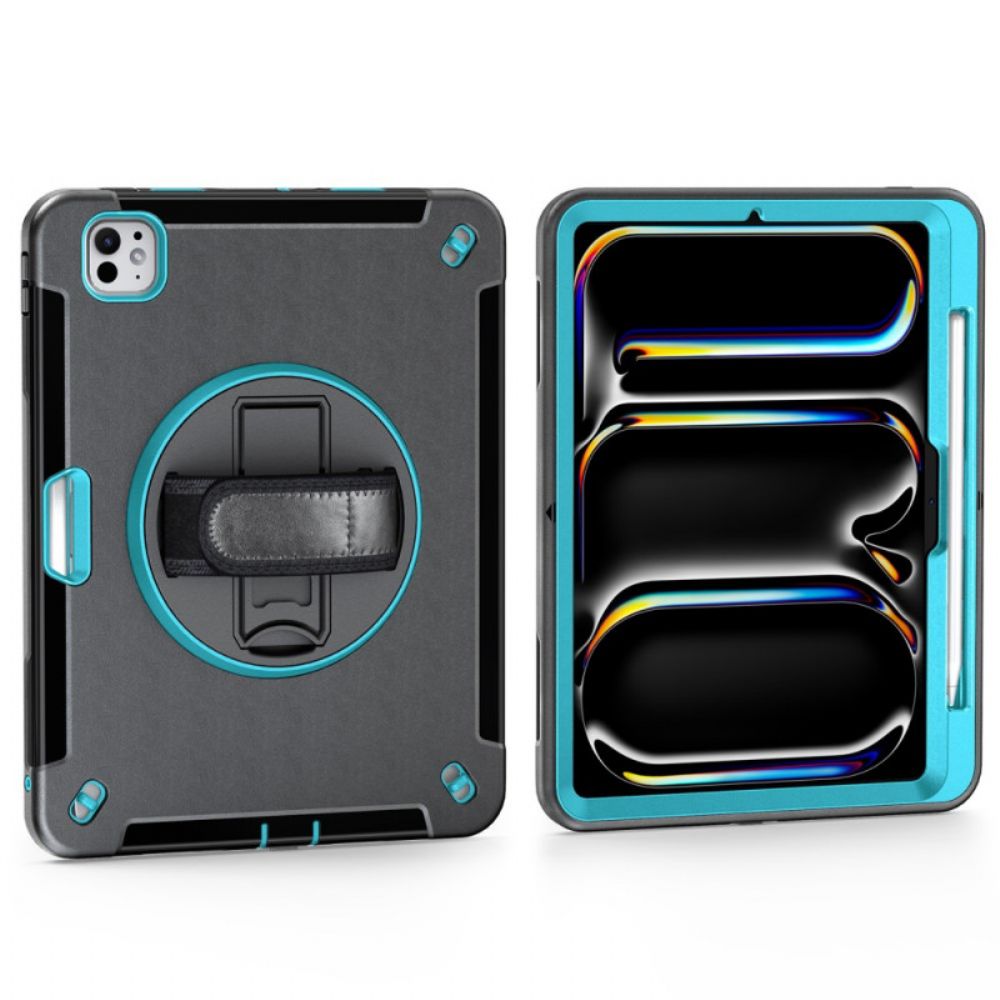 Hoesje iPad Pro 13 (2025) Stevige Ringhouder En Schouderriem