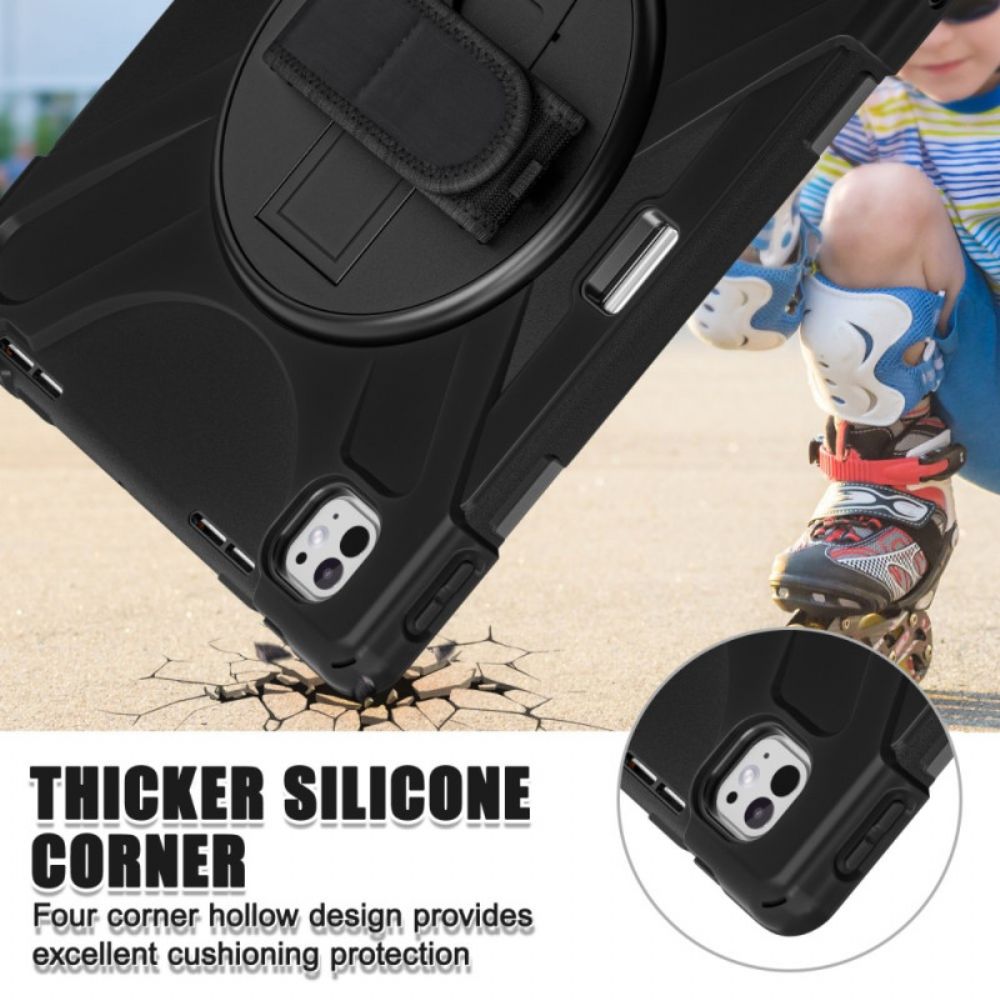 Hoesje iPad Pro 13 (2025) Stylushouder En Schouderriem Bescherming Hoesje