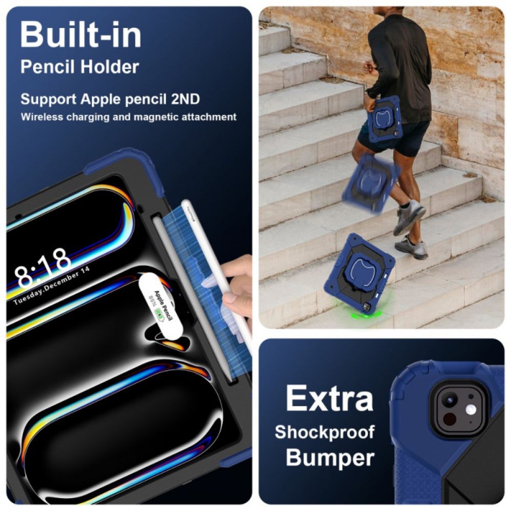 Hoesje iPad Pro 13 (2025) Tweekleurige Standaard En Schouderriem