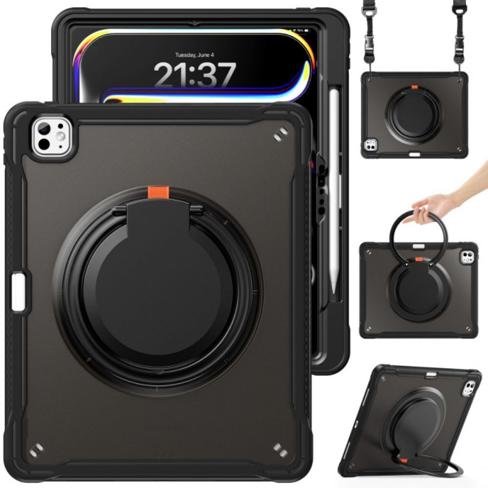 Hoesje Voor iPad Pro 13 (2025) Draaibare Standaard En Schouderriem