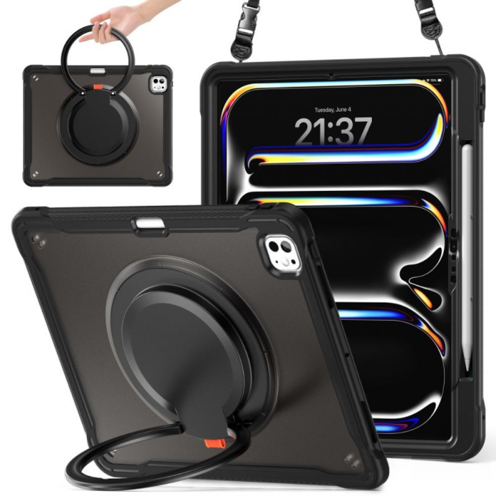 Hoesje Voor iPad Pro 13 (2025) Draaibare Standaard En Schouderriem