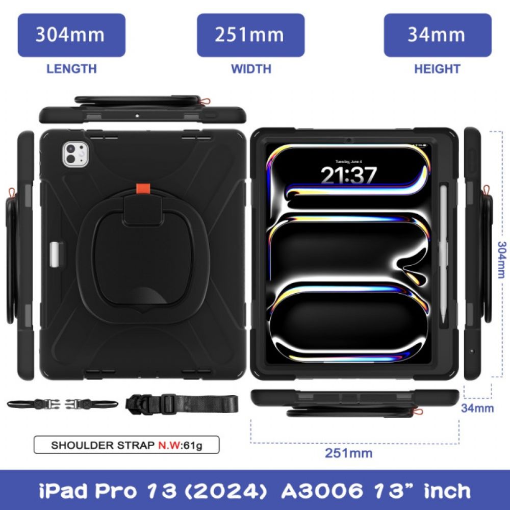 Hoesje Voor iPad Pro 13 (2025) Ringhouder En Verstelbare Schouderriem