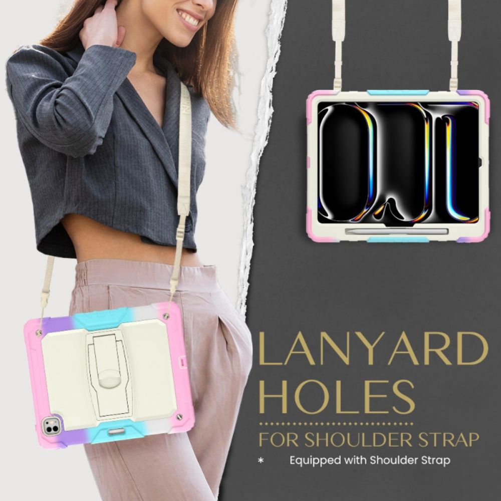 Hoesje Voor iPad Pro 13 (2025) Robuust Met Pennenhouder En Schouderriem