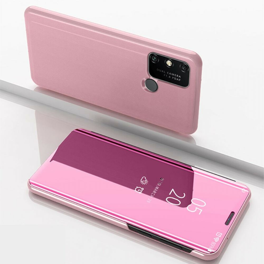 Bescherming Hoesje voor Huawei Y6p Spiegel En Leereffect