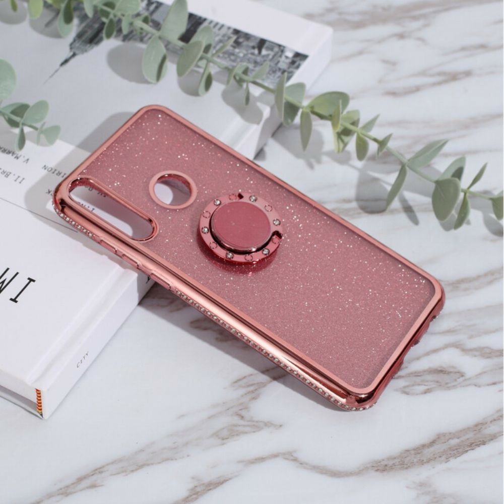 Hoesje voor Huawei Y6p Pailletten En Diamanten Ring