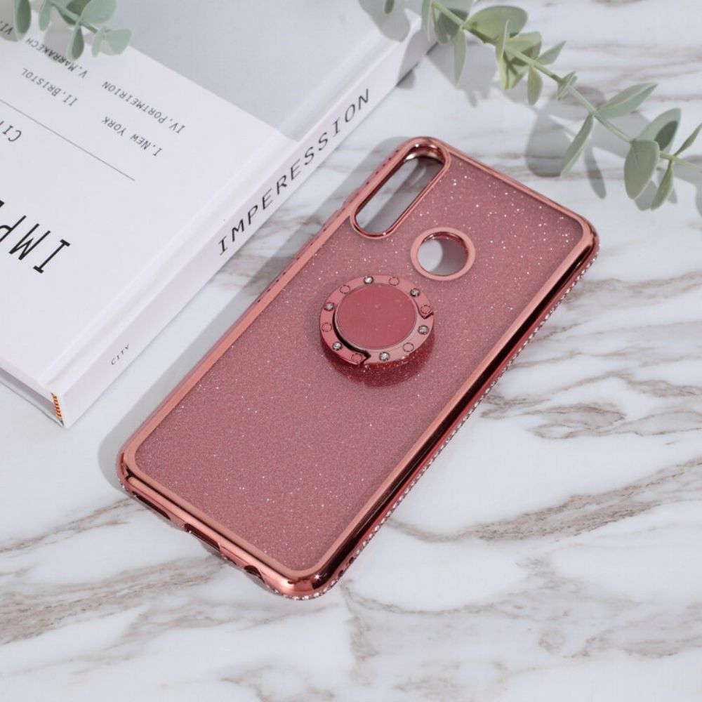 Hoesje voor Huawei Y6p Pailletten En Diamanten Ring