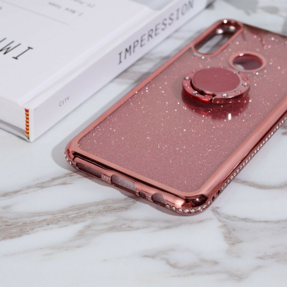 Hoesje voor Huawei Y6p Pailletten En Diamanten Ring