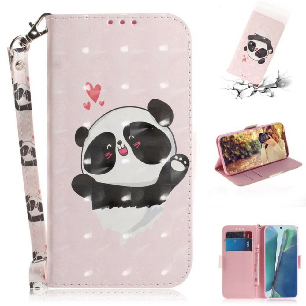 Folio-hoesje voor Samsung Galaxy Note 20 Met Ketting Pandaliefde Met Riem