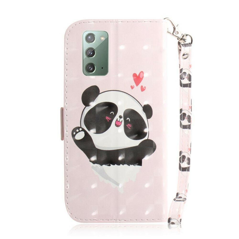 Folio-hoesje voor Samsung Galaxy Note 20 Met Ketting Pandaliefde Met Riem