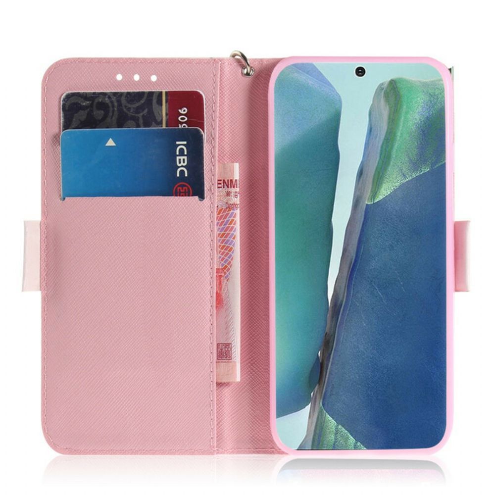 Folio-hoesje voor Samsung Galaxy Note 20 Met Ketting Pandaliefde Met Riem