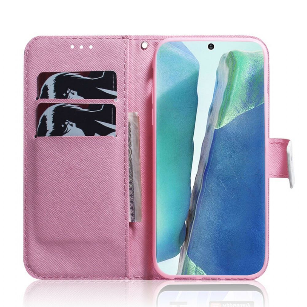 Folio-hoesje voor Samsung Galaxy Note 20 Oude Roze Bloem
