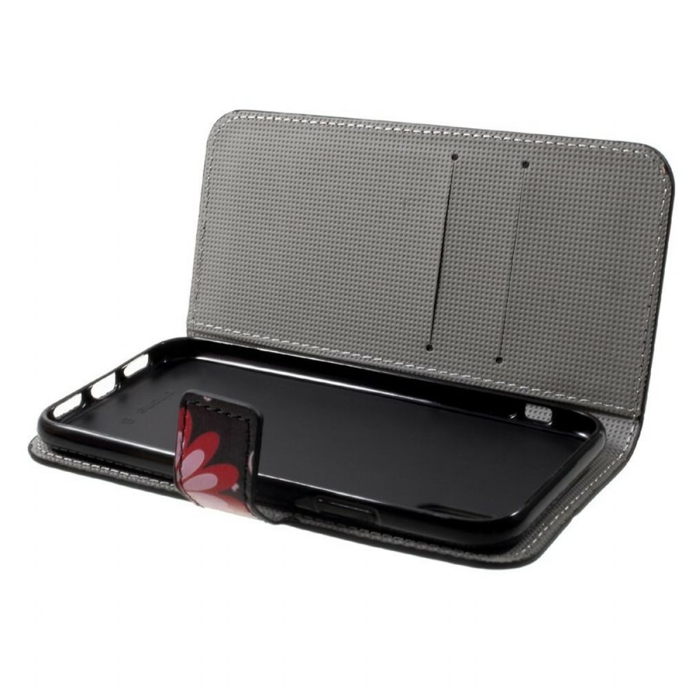 Flip Case voor iPhone X / XS Vlinders En Bloemen