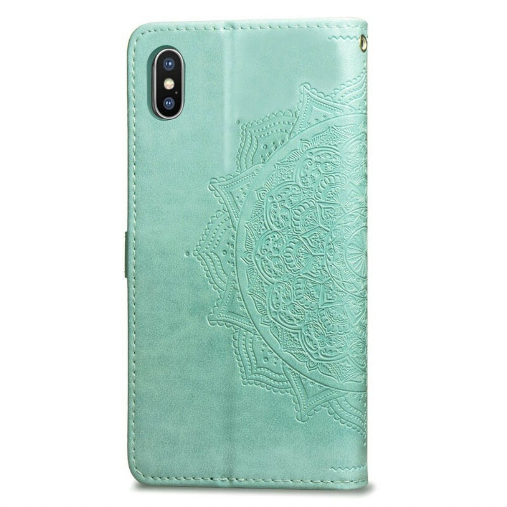Folio-hoesje voor iPhone X / XS Mandala Van Middelbare Leeftijd