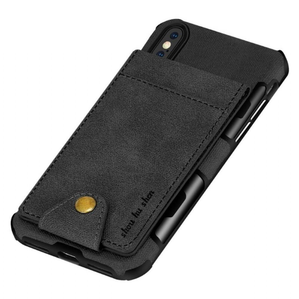 Hoesje voor iPhone X / XS Folio-hoesje Opvouwbare Kaarthouder