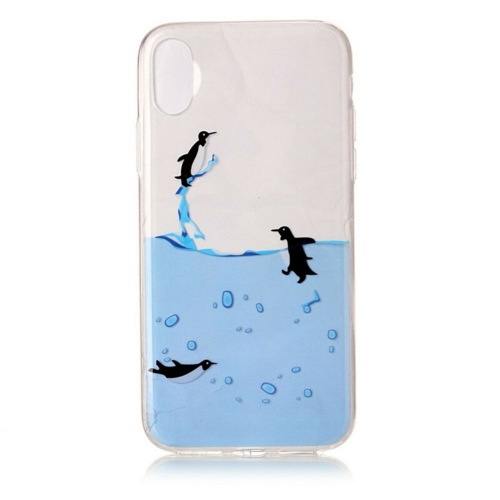 Hoesje voor iPhone X / XS Naadloos Pinguïnspel