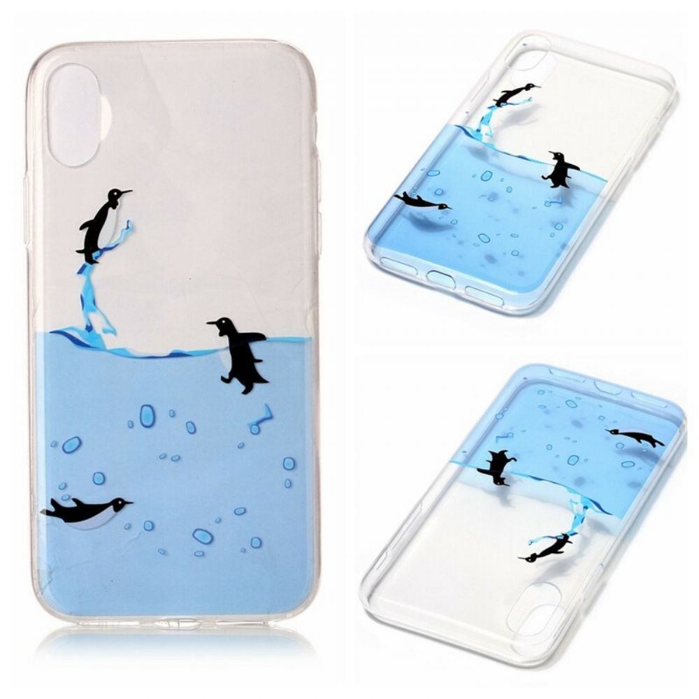 Hoesje voor iPhone X / XS Naadloos Pinguïnspel