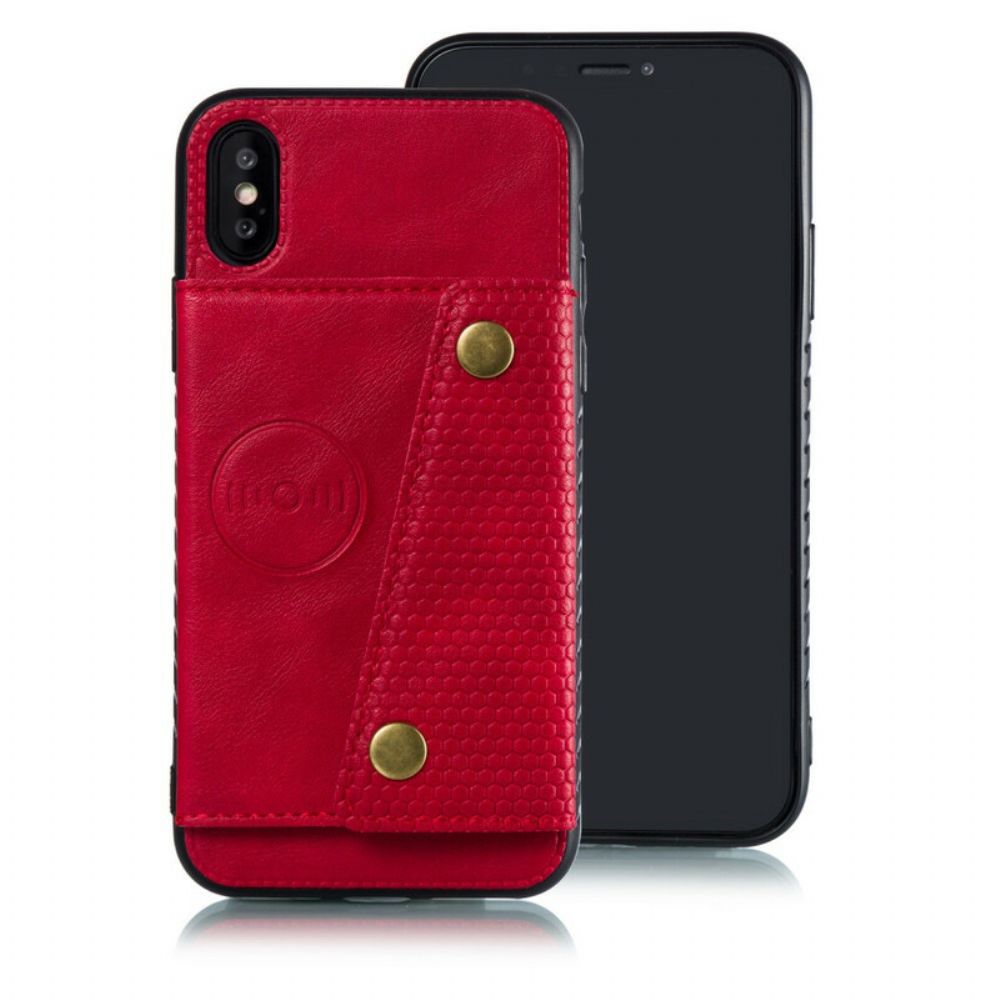 Hoesje voor iPhone X / XS Portemonnee Leren Snap Portemonnee