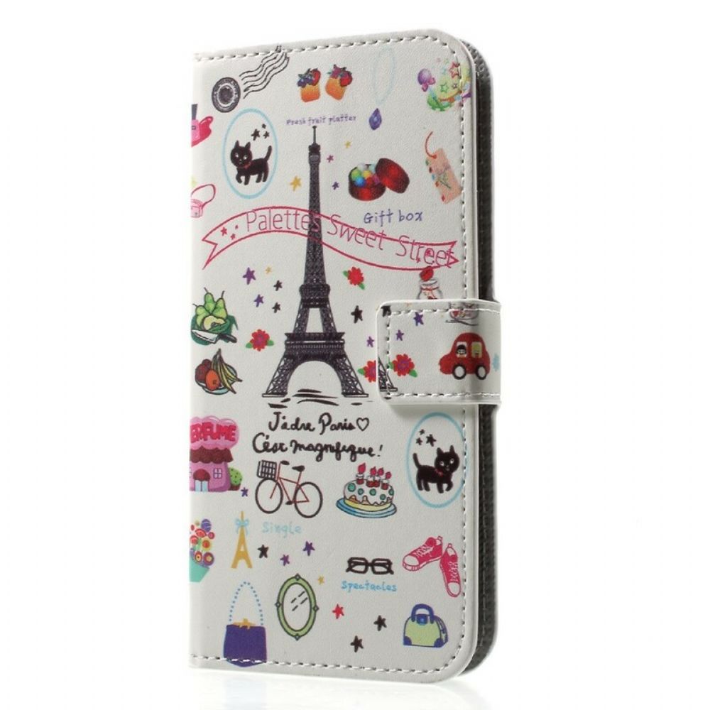 Leren Hoesje voor iPhone X / XS Ik Hou Van Parijs