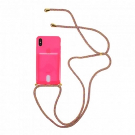 Telefoonhoesje voor iPhone X / XS Met Koord Lijn Met Kaarthouder