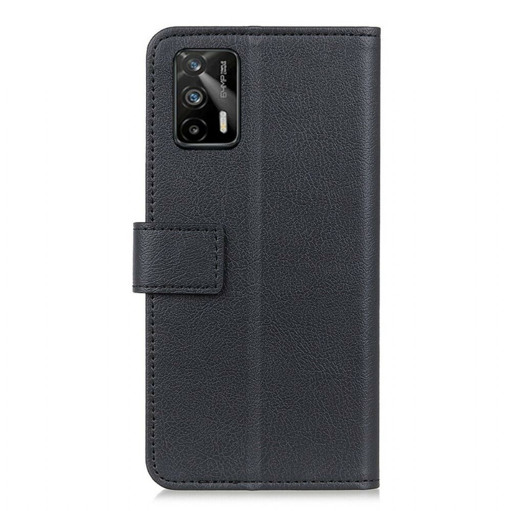 Folio-hoesje voor Realme GT 5G Klassiek Leereffect