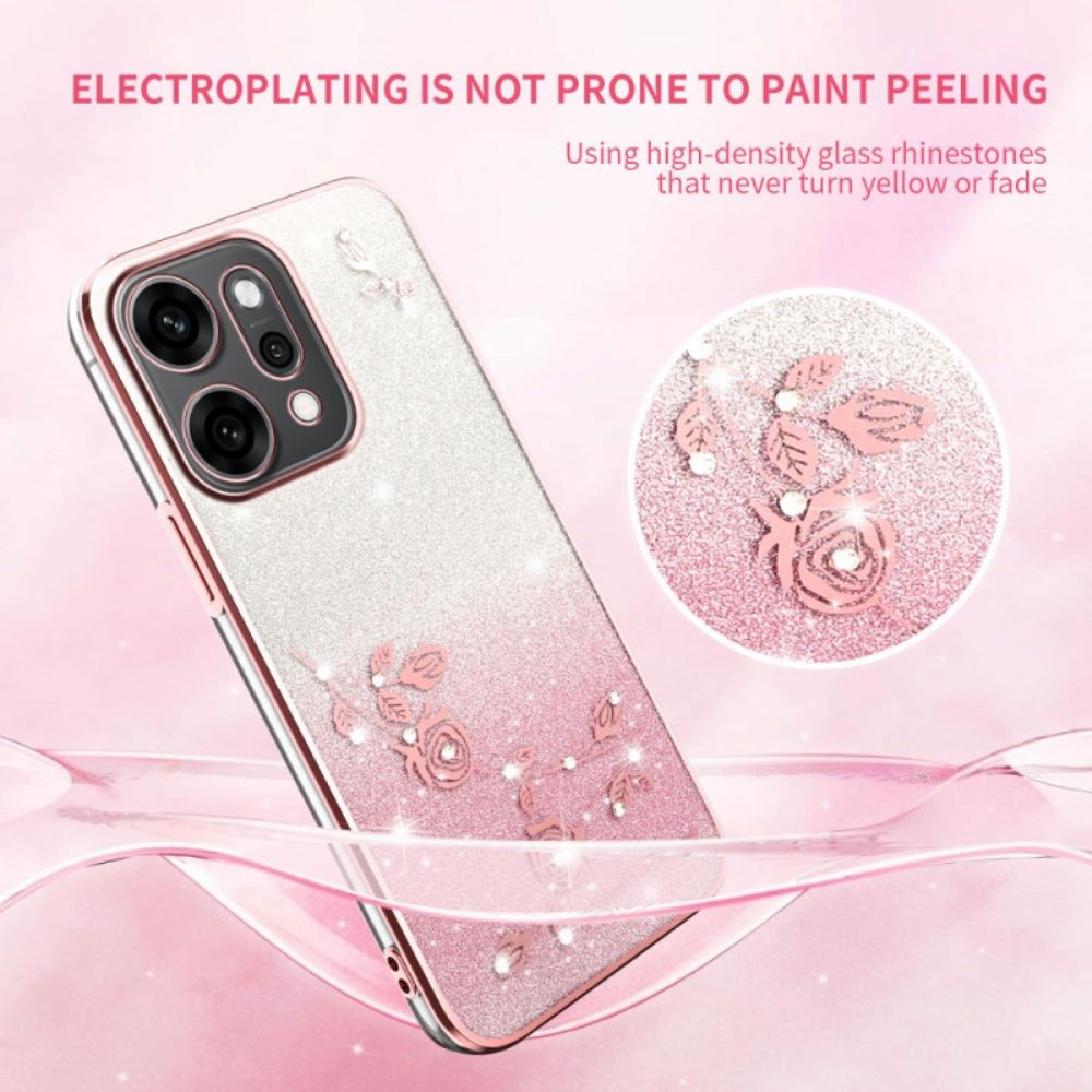 Case Hoesje Oppo Reno 14 Pro 5g Telefoonhoesje Bloemen En Strass-steentjes