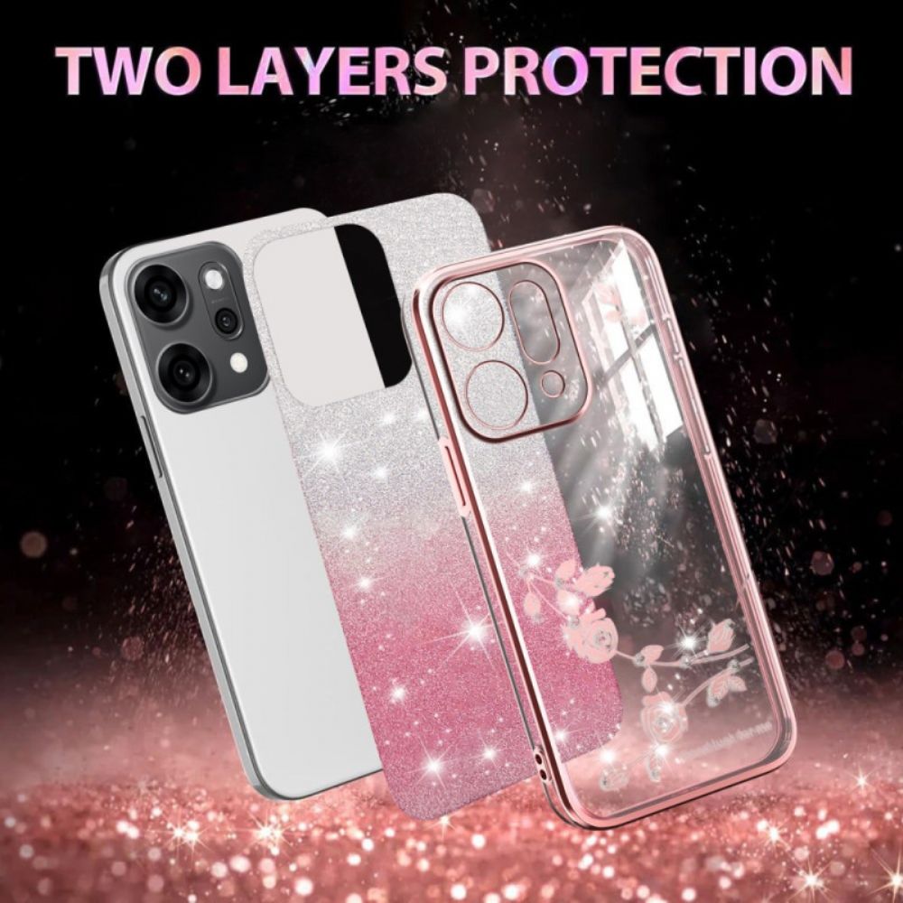 Case Hoesje Oppo Reno 14 Pro 5g Telefoonhoesje Bloemen En Strass-steentjes